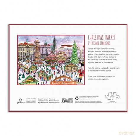 Galison 9780735366763 Michael Storrings Christmas Market 1000 Piece Puzzle, Dresden - Michael Storrings [PUZZLE]