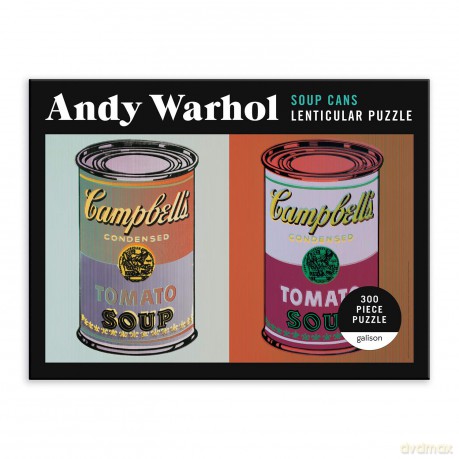 Galison 9780735366923 Andy Warhol Soup Cans 300 Piece Lenticular Puzzle - Andy Warhol [PUZZLE]