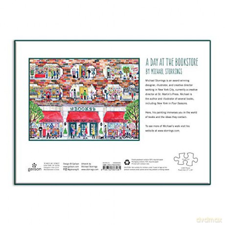 Galison 9780735367081 Michael Storrings A Day at The Bookstore 1000 Piece Puzzle - Michael Storrings [PUZZLE]
