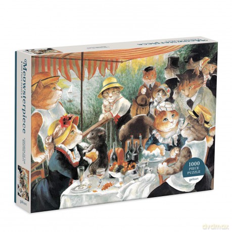 Galison 9780735367517 Luncheon of The Boating Party Meowsterpiece of Western Art 1000 Piece Puzzle - Galison [PUZZLE]