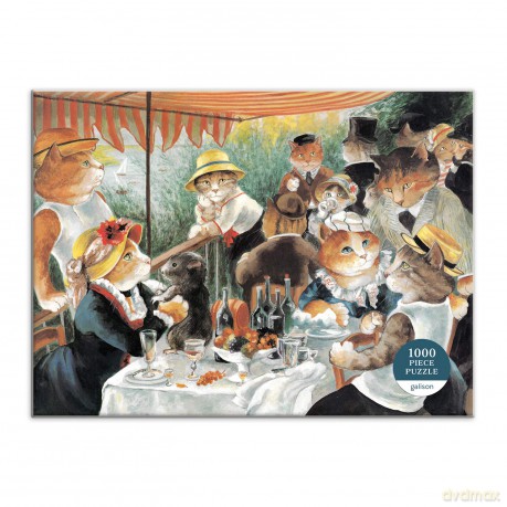 Galison 9780735367517 Luncheon of The Boating Party Meowsterpiece of Western Art 1000 Piece Puzzle - Galison [PUZZLE]