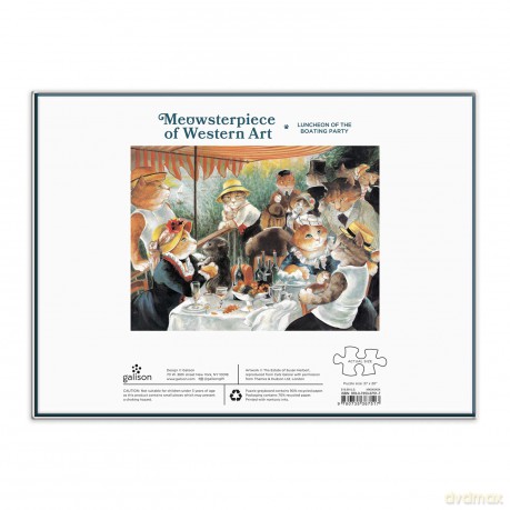 Galison 9780735367517 Luncheon of The Boating Party Meowsterpiece of Western Art 1000 Piece Puzzle - Galison [PUZZLE]
