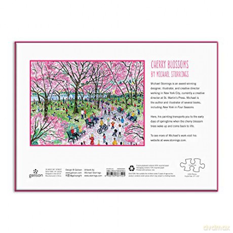 Galison 9780735367524 Michael Storrings Cherry 1000 Piece Puzzle, PCherry Blossoms - Michael Storrings [PUZZLE]