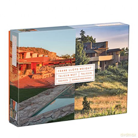 Galison 9780735367548 Frank Lloyd Wright Taliesin West 500 Piece Double-Sided Puzzle, Animal - Galison [PUZZLE]