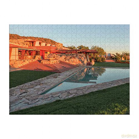 Galison 9780735367548 Frank Lloyd Wright Taliesin West 500 Piece Double-Sided Puzzle, Animal - Galison [PUZZLE]