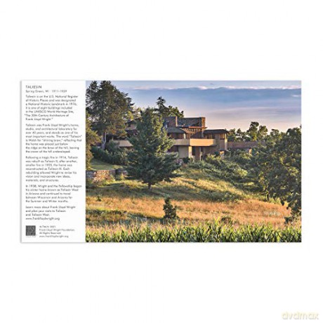 Galison 9780735367548 Frank Lloyd Wright Taliesin West 500 Piece Double-Sided Puzzle, Animal - Galison [PUZZLE]
