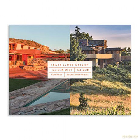 Galison 9780735367548 Frank Lloyd Wright Taliesin West 500 Piece Double-Sided Puzzle, Animal - Galison [PUZZLE]