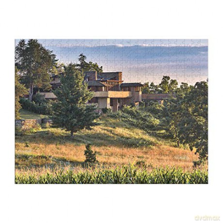 Galison 9780735367548 Frank Lloyd Wright Taliesin West 500 Piece Double-Sided Puzzle, Animal - Galison [PUZZLE]