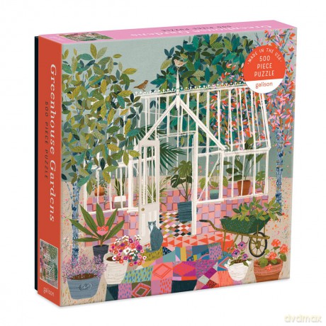 Galison 9780735368590 Greenhouse Gardens 500 Piece Puzzle - Galison Mudpuppy [KSIĄŻKA]