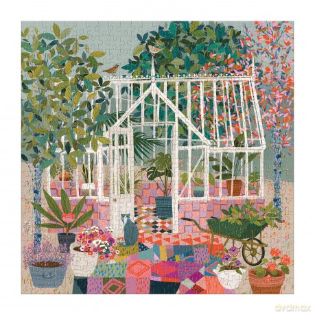 Galison 9780735368590 Greenhouse Gardens 500 Piece Puzzle - Galison Mudpuppy [KSIĄŻKA]