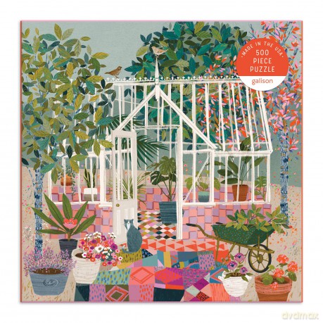Galison 9780735368590 Greenhouse Gardens 500 Piece Puzzle - Galison Mudpuppy [KSIĄŻKA]