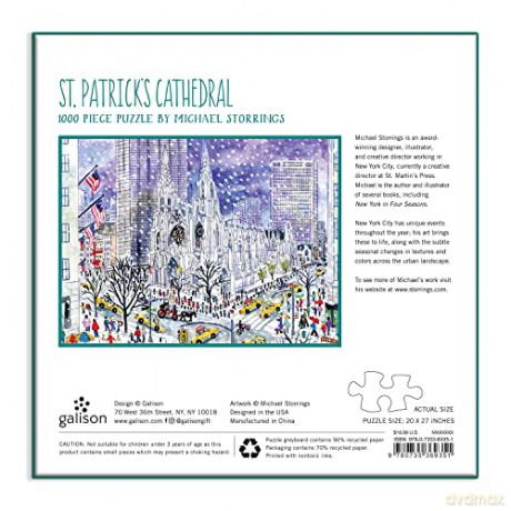 Galison 9780735369351 Michael Storrings St. Patricks Cathedral 1000 Piece Puzzle - Michael Storrings [PUZZLE]