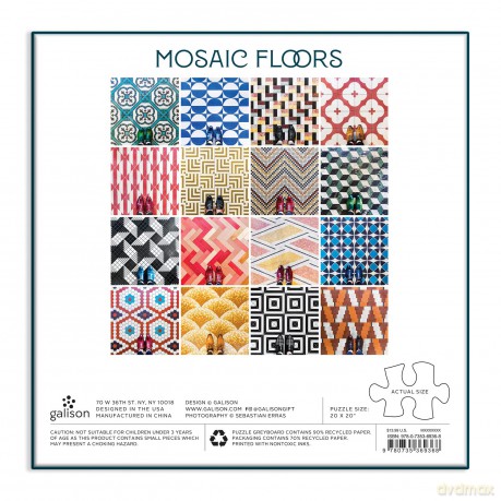 Galison 9780735369368 Mosaic Floors 500 Piece Puzzle - Galison Mudpuppy [PUZZLE]