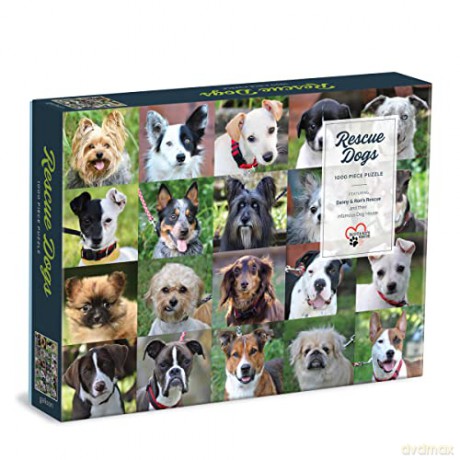 Galison 9780735369535 Rescue Dogs 1000 Piece Puzzle - Galison Mudpuppy [PUZZLE]