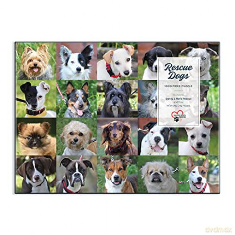 Galison 9780735369535 Rescue Dogs 1000 Piece Puzzle - Galison Mudpuppy [PUZZLE]
