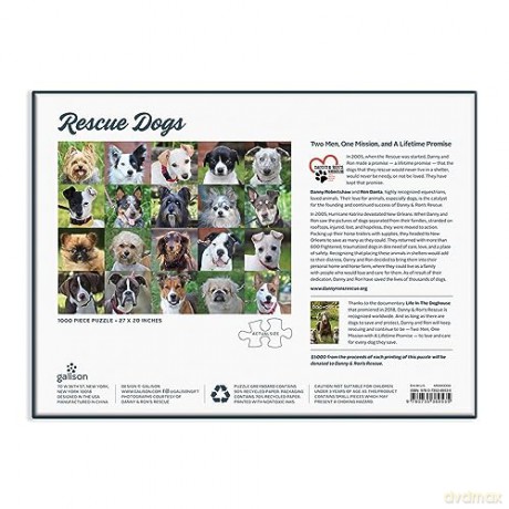 Galison 9780735369535 Rescue Dogs 1000 Piece Puzzle - Galison Mudpuppy [PUZZLE]