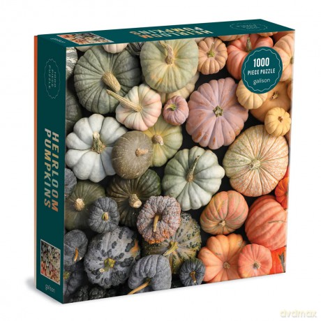 Galison 9780735369559 Heirloom Pumpkins 1000 Piece Puzzle in Square Box - Galison Mudpuppy [PUZZLE]