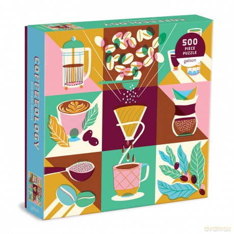 Galison 9780735369696 Coffeeology 500 Piece Puzzle - Galison Mudpuppy [PUZZLE]