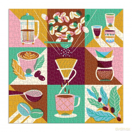 Galison 9780735369696 Coffeeology 500 Piece Puzzle - Galison Mudpuppy [PUZZLE]