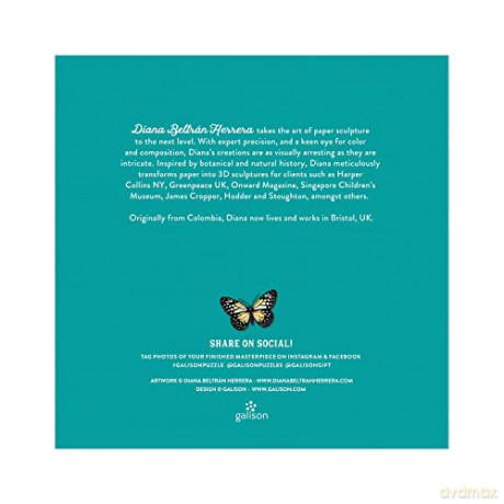 Galison 9780735369702 Butterfly Botanica 500 Puzzle with Shaped Pieces - Galison Mudpuppy [PUZZLE]
