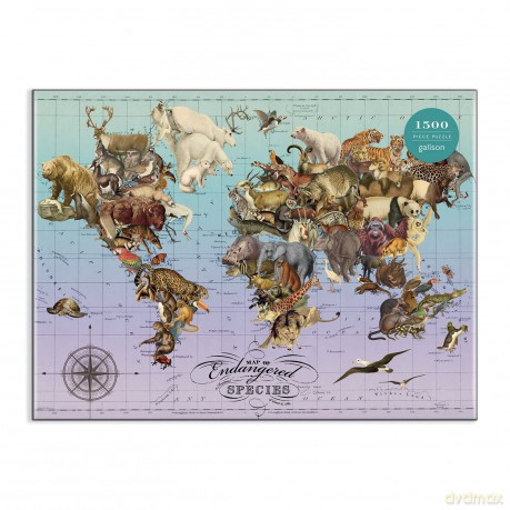 Galison 9780735369900 Wendy Gold Endangered Species 1500 Piece Puzzle - Wendy Gold [PUZZLE]