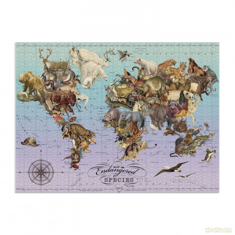 Galison 9780735369900 Wendy Gold Endangered Species 1500 Piece Puzzle - Wendy Gold [PUZZLE]