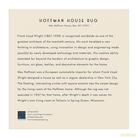 Galison 9780735370104 Frank Lloyd Wright Hoffman House Rug 500 Puzzle with Shaped Pieces, Red - Frank Lloyd Wright [PUZZLE]