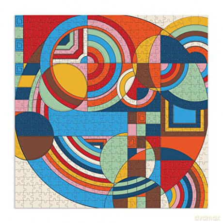 Galison 9780735370104 Frank Lloyd Wright Hoffman House Rug 500 Puzzle with Shaped Pieces, Red - Frank Lloyd Wright [PUZZLE]
