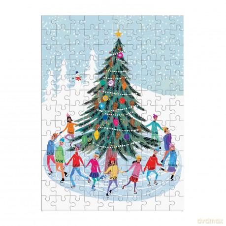 Galison 9780735370159 Tree Skaters 130 Piece Puzzle Ornament - Louise Cunningham [KSIĄŻKA]