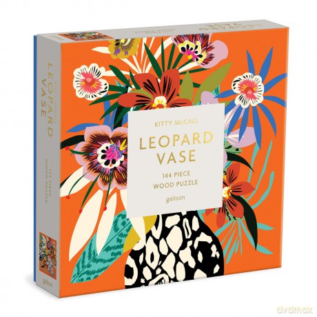 Galison 9780735370258 Kitty McCall Leopard Vase 144 Piece Wood Puzzle - Galison Mudpuppy [KSIĄŻKA]
