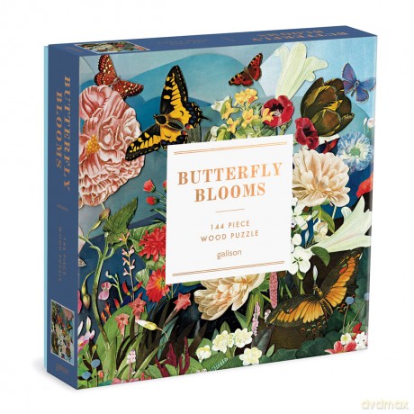 Galison 9780735370265 Butterfly Blooms 144 Piece Wood Puzzle - Ben Giles [PUZZLE]
