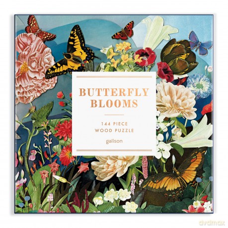 Galison 9780735370265 Butterfly Blooms 144 Piece Wood Puzzle - Ben Giles [PUZZLE]