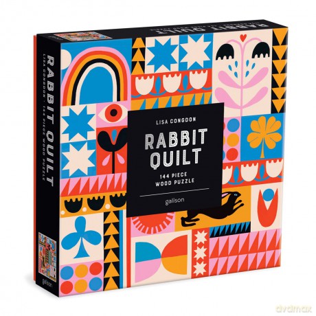 Galison 9780735370272 Lisa Congdon Rabbit Quilt 144 Piece Wood Puzzle - Lisa Congdon [PUZZLE]