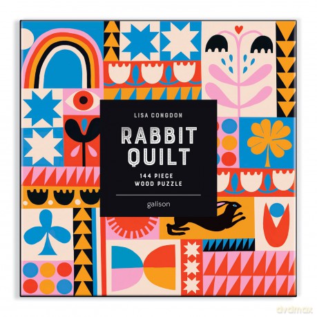 Galison 9780735370272 Lisa Congdon Rabbit Quilt 144 Piece Wood Puzzle - Lisa Congdon [PUZZLE]