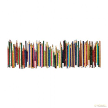 Galison 9780735370456 Frank Lloyd Wright Colored Pencils Shaped 1000 Piece Panoramic Puzzle - Frank Lloyd Wright [PUZZLE]