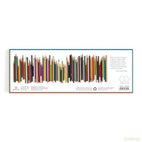 Galison 9780735370456 Frank Lloyd Wright Colored Pencils Shaped 1000 Piece Panoramic Puzzle - Frank Lloyd Wright [PUZZLE]