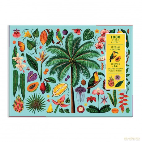 Galison 9780735370494 Tropics 1000 Puzzle with Shaped Pieces - Galison Mudpuppy [PUZZLE]