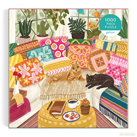 Galison 9780735371460 Serenity Meow Jigsaw Puzzle, Multicoloured, 1000 Pieces - Galison [PUZZLE]