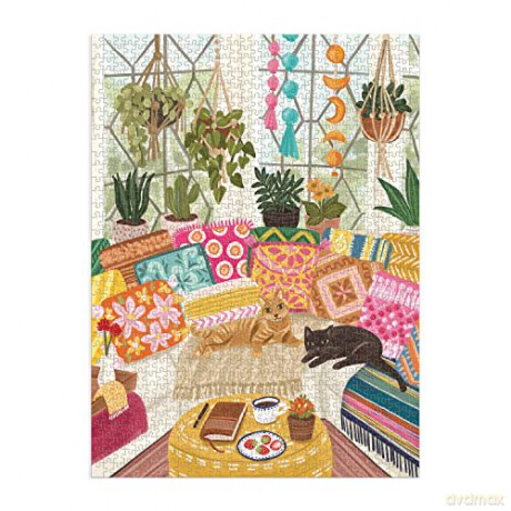 Galison 9780735371460 Serenity Meow Jigsaw Puzzle, Multicoloured, 1000 Pieces - Galison [PUZZLE]