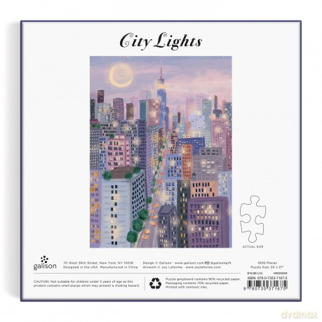 Galison 9780735371675 City Lights Jigsaw Puzzle, Multicoloured, 1000 Pieces - Galison [PUZZLE]