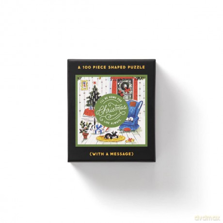 Galison 9780735371736 Home for Christmas 100 Piece Mini Shaped Puzzle - Brass Monkey [PUZZLE]