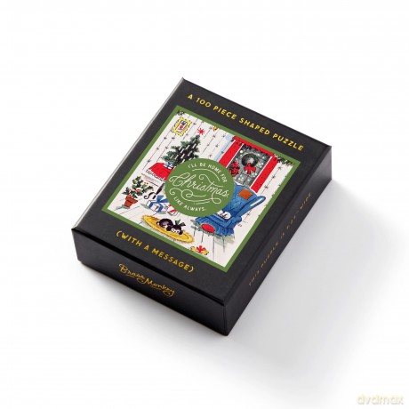 Galison 9780735371736 Home for Christmas 100 Piece Mini Shaped Puzzle - Brass Monkey [PUZZLE]