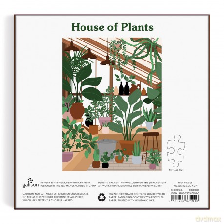 Galison 9780735371910 House of Plants Jigsaw Puzzle, Multicoloured, 1000 Pieces - Galison [PUZZLE]