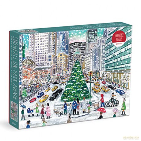 Galison 9780735371989 Michael Storrings Snowfall on Park Avenue Jigsaw Puzzle, Multicoloured, 1000 Pieces - Galison [PUZZLE]