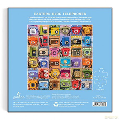Galison 9780735371996 Eastern Bloc Telephones Jigsaw Puzzle, Multicoloured, 500 Pieces - Galison [PUZZLE]