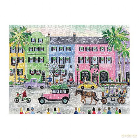 Galison 9780735372030 Michael Storrings Christmas in Charleston Jigsaw Puzzle, Multicoloured, 1000 Pieces - Galison [PUZZLE]