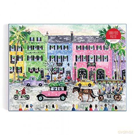 Galison 9780735372030 Michael Storrings Christmas in Charleston Jigsaw Puzzle, Multicoloured, 1000 Pieces - Galison [PUZZLE]