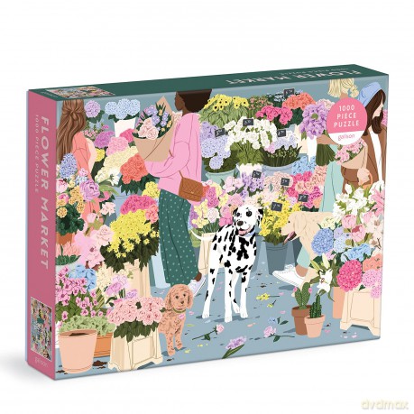 Galison 9780735372887 Flower Market Jigsaw Puzzle, Multicoloured, 1000 Pieces - Galison [PUZZLE]