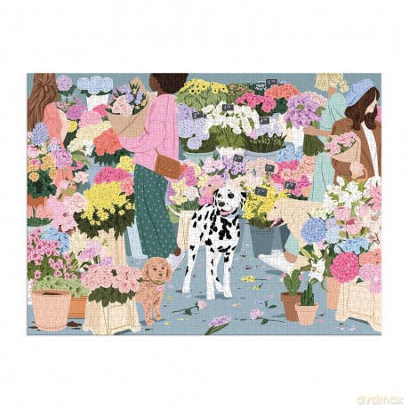 Galison 9780735372887 Flower Market Jigsaw Puzzle, Multicoloured, 1000 Pieces - Galison [PUZZLE]