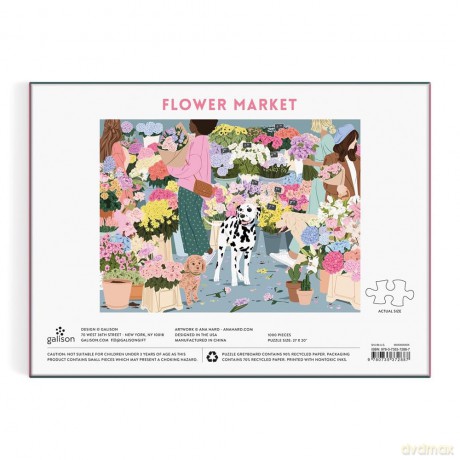 Galison 9780735372887 Flower Market Jigsaw Puzzle, Multicoloured, 1000 Pieces - Galison [PUZZLE]